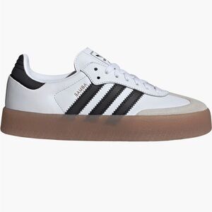 Adidas Samba White Black Gum Sole Sneakers 7.5